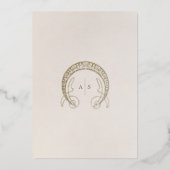 Art Nouveau Islamitische Bruiloft Gouden Accenten Folie Uitnodiging (Achterkant)