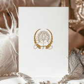 Art Nouveau Islamitische Bruiloft Gouden Crème Blo Kaart