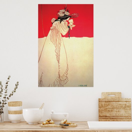  Art Nouveau ~ Isolde door Beardsley Poster (Keuken)