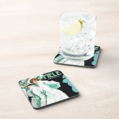  Art Nouveau, Italiaanse Mode, Fancy vrouwen Bier Onderzetter (Rechterzijde)