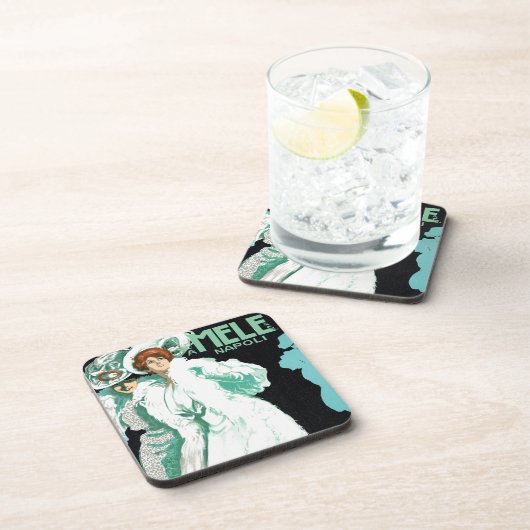  Art Nouveau, Italiaanse Mode, Fancy vrouwen Bier Onderzetter (Rechterzijde)