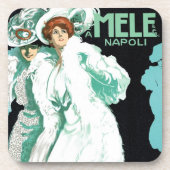  Art Nouveau, Italiaanse Mode, Fancy vrouwen Bier Onderzetter (Voorkant)