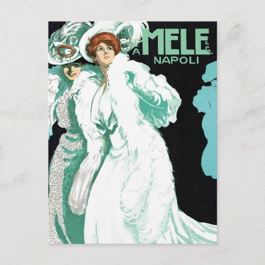  Art Nouveau, Italiaanse Mode, Fancy vrouwen Briefkaart (Voorkant)