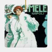  Art Nouveau, Italiaanse Mode, Fancy vrouwen Keramisch Ornament (Achterkant)