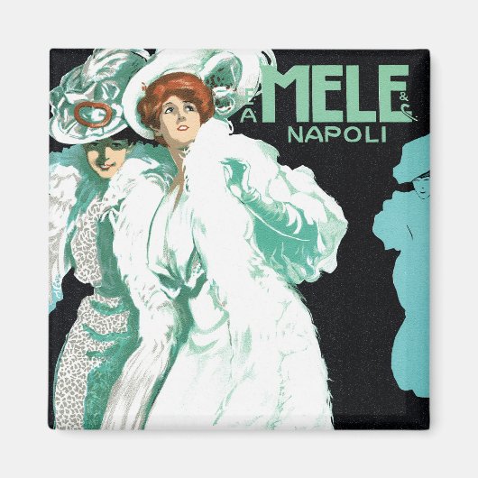  Art Nouveau, Italiaanse Mode, Fancy vrouwen Magneet (Voorkant)