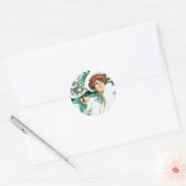  Art Nouveau, Italiaanse Mode, Fancy vrouwen Ronde Sticker (Envelop)