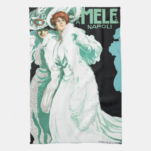  Art Nouveau, Italiaanse Mode, Fancy vrouwen Theedoek (Verticaal)