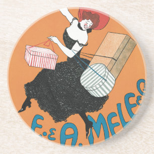  Art Nouveau, Italiaanse Mode voor vrouwen Zandsteen Onderzetter