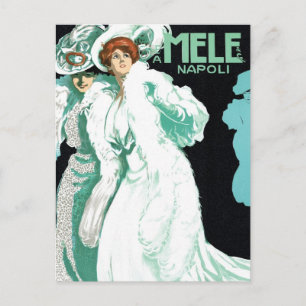 Art Nouveau, Italië Mode en Fancy vrouwen Briefkaart