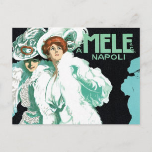Art Nouveau, Italië Mode en Fancy vrouwen Briefkaart