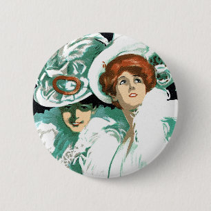 Art Nouveau, Italië Mode en Fancy vrouwen Ronde Button 5,7 Cm
