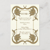  Art Nouveau Ivoor en Gouden Trouwdetails Informatiekaartje (Voorkant)