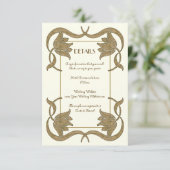  Art Nouveau Ivoor en Gouden Trouwdetails Informatiekaartje (Staand voorkant)
