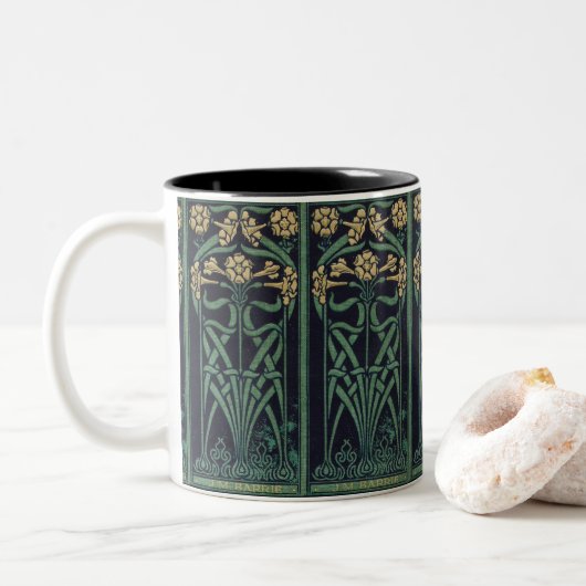 Art Nouveau J.M.Barrie Tweekleurige Koffiemok (Met donut)
