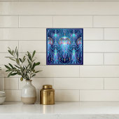 Art Nouveau Jellyfish Cosmic Ocean Pattern Purple  Tegeltje