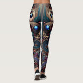 Art Nouveau Jewel Tone Floral  Glam Leggings (Achterkant)