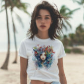 Art Nouveau Jonge Vrouw met Blauw Haar T-shirt