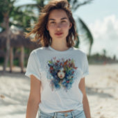 Art Nouveau Jonge Vrouw met Blauw Haar T-shirt