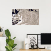  Art Nouveau  jonge vrouw Poster (Thuiskantoor)