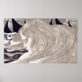  Art Nouveau  jonge vrouw Poster (Voorkant)