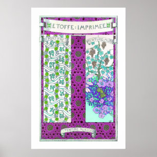Art nouveau joseph binet Wijnstok bloemkunst Poster