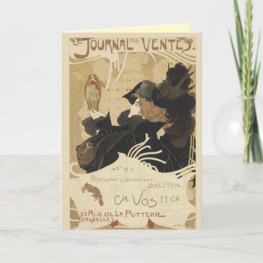 Art Nouveau Journal Wenskaart Kaart (Voorkant)
