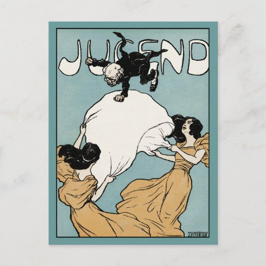 Art Nouveau: Jugend Art Briefkaart (Voorkant)