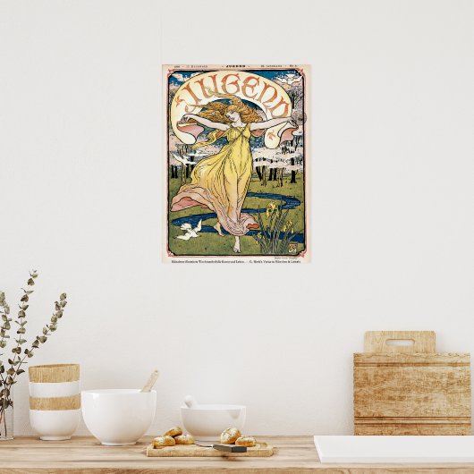 Art Nouveau Jugend Hoesje van Walter Crane Poster (Keuken)