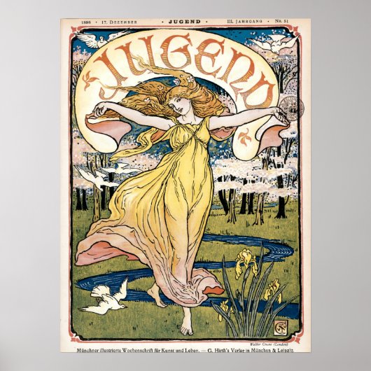 Art Nouveau Jugend Hoesje van Walter Crane Poster (Voorkant)