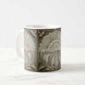 Art nouveau jugendstil bloem tegel design bruin koffiemok (Voorkant links)
