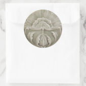 Art nouveau jugendstil bloem tegel design bruin ronde sticker (Tas)