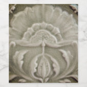 Art nouveau jugendstil bloem tegel design bruin wijn etiket (Enkel label)