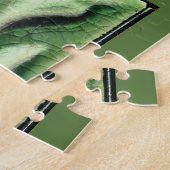 Art nouveau jugendstil bloem tegel design groen legpuzzel (Zijkant)