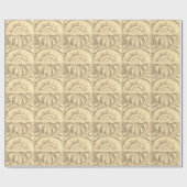 Art nouveau jugendstil bloem tegel goudkleurig cadeaupapier (Vlak)