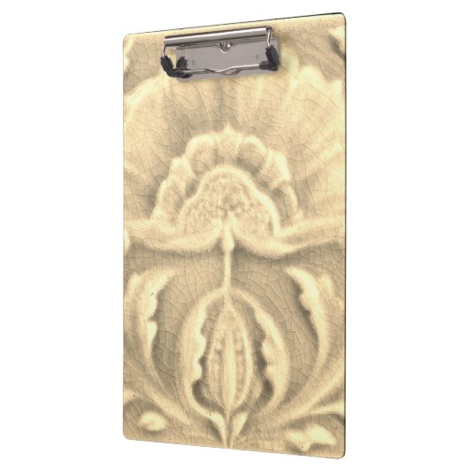 Art nouveau jugendstil bloem tegel goudkleurig klembord (Links)