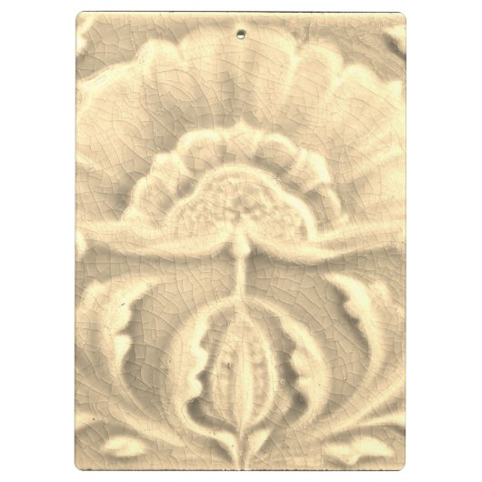 Art nouveau jugendstil bloem tegel goudkleurig klembord (Achterkant)