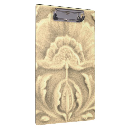 Art nouveau jugendstil bloem tegel goudkleurig klembord (Rechts)