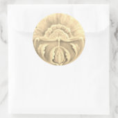 Art nouveau jugendstil bloem tegel goudkleurig ronde sticker (Tas)