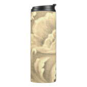 Art nouveau jugendstil bloem tegel goudkleurig thermosbeker (Gedraaid links)