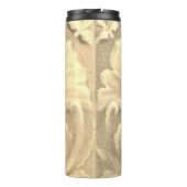 Art nouveau jugendstil bloem tegel goudkleurig thermosbeker (Achterkant)