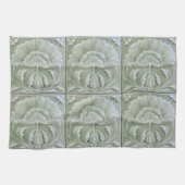 Art nouveau jugendstil bloem tegel grijs groen theedoek (Horizontaal)