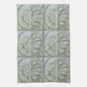 Art nouveau jugendstil bloem tegel grijs groen theedoek (Verticaal)