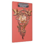 Art nouveau juweel bloemenmessing en perzik elegan klembord (Rechts)