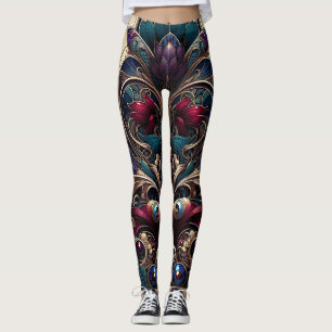 Art Nouveau Juweeltoon Bloemige Vintage Glamour Leggings