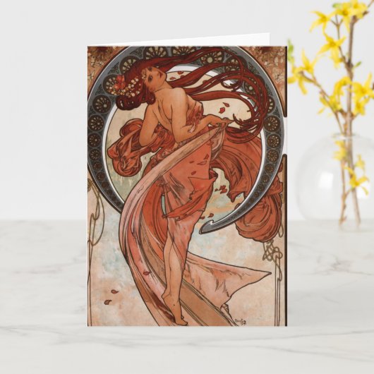 Art Nouveau Kaart (Gele Bloem)