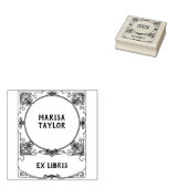 Art nouveau kader ex libris rubberstempel (Gestempeld)