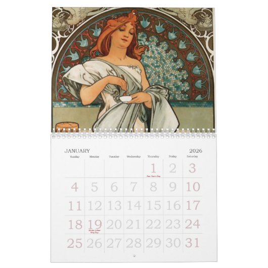 Art Nouveau-kalender Kalender (Jan 2026)