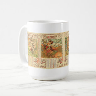 Art Nouveau-kalenders uit het Victoriaanse tijdper Koffiemok
