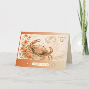 Art Nouveau Kanker Zodiac Wenskaart Bedankkaart