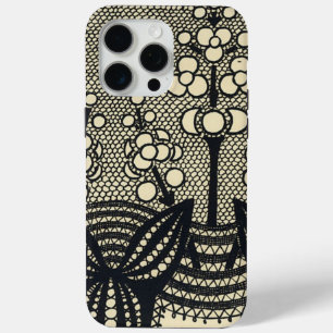 Art Nouveau Kant Bloemmotief iPhone 15 Pro Max Hoesje